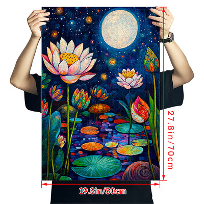 Moonlit Water Lilies 1000 Piece Jigsaw Puzzle for Adults