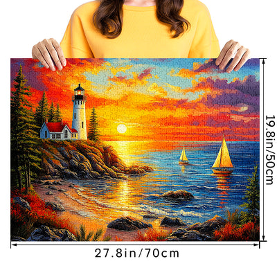 Lighthouse Sunset Jigsaw Puzzle 1000 Pieces