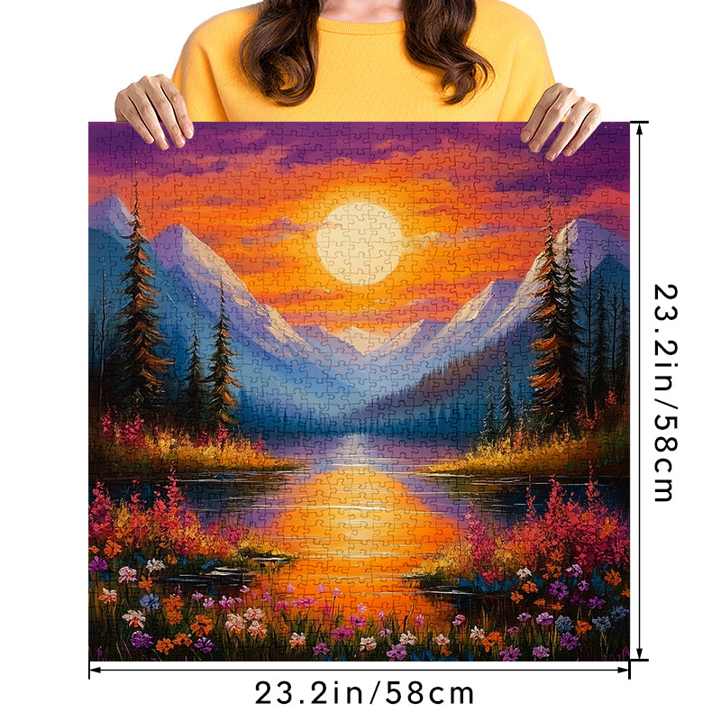 Sunset in the valley Jigsaw Puzzle 1000 Pieces