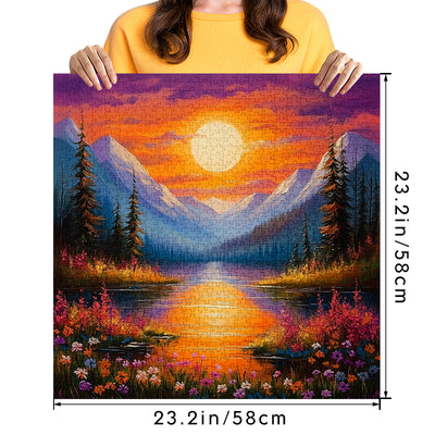 Sunset in the valley Jigsaw Puzzle 1000 Pieces