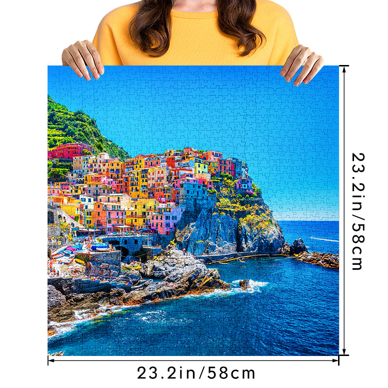 The Blue Sky of Italy's Cinque Terre Jigsaw Puzzle 1000 Pieces