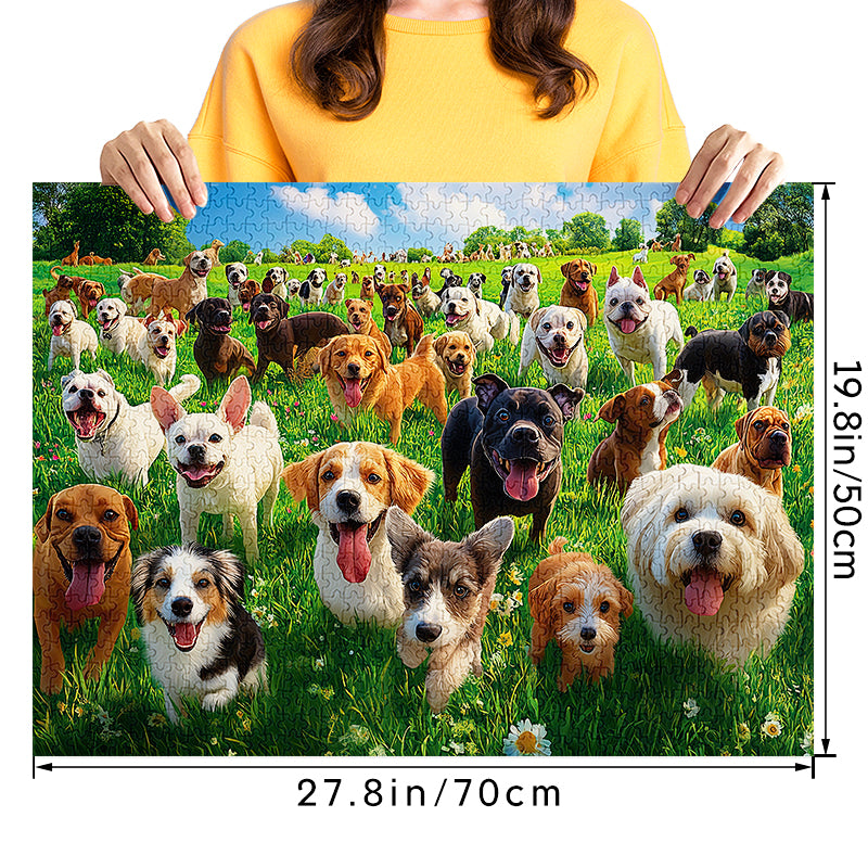 The dog on the grass Jigsaw Puzzle 1000 Pieces