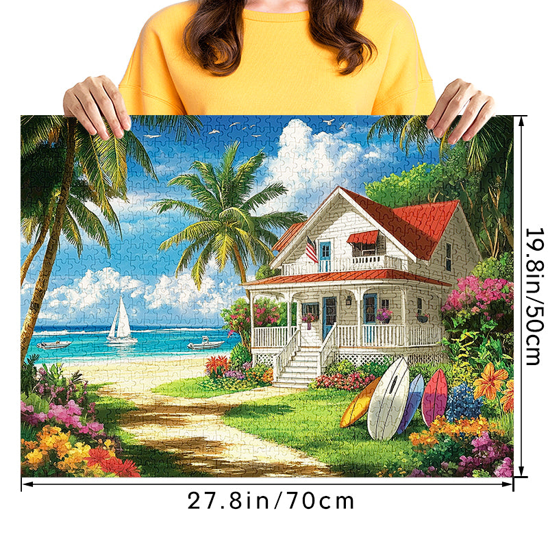 Beach Bungalow 1000 Piece Jigsaw Puzzle for Adults