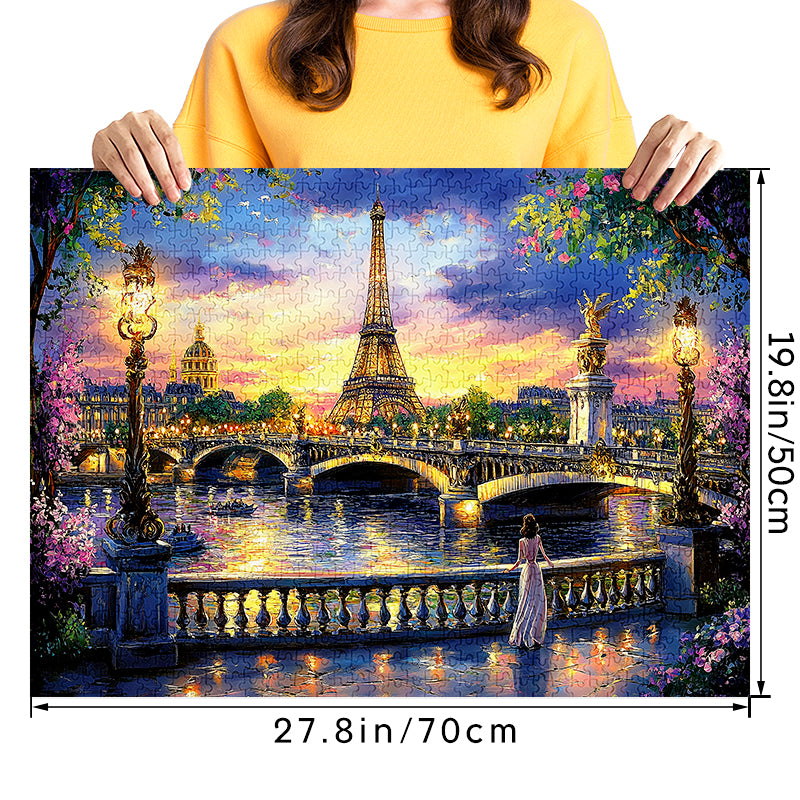 Paris Tower Sunset 1000 Piece Jigsaw Puzzle for Adults