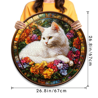 White Cat Ring 1000 Piece Jigsaw Puzzle for Adults