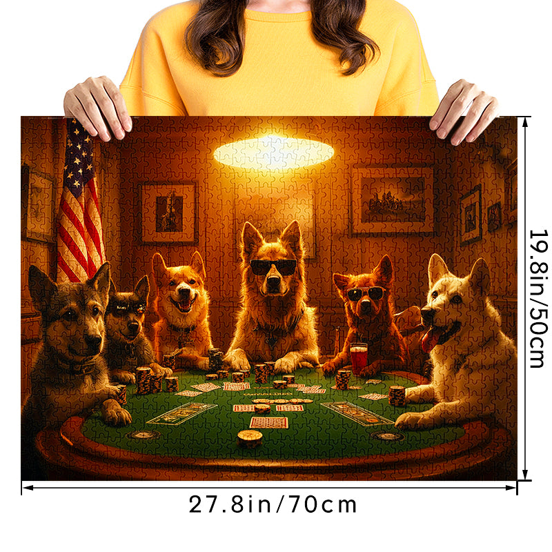 Dogs playing cards 1000 Piece Jigsaw Puzzle for Adults