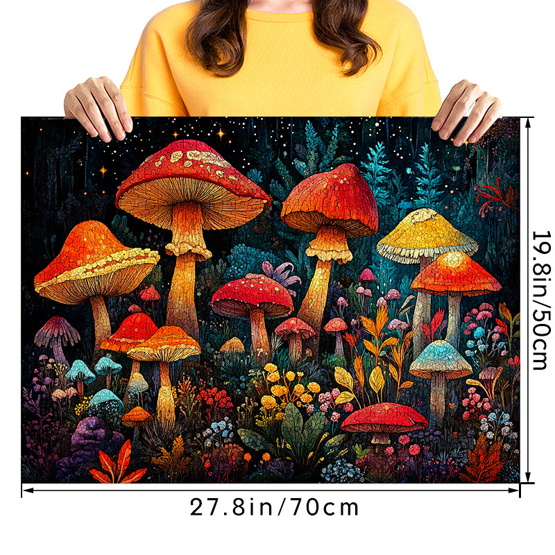 Starry Night Mushroom 1000 Piece Jigsaw Puzzle for Adults