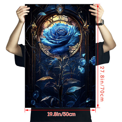 Blue Rose Clock Jigsaw Puzzle 1000 Pieces