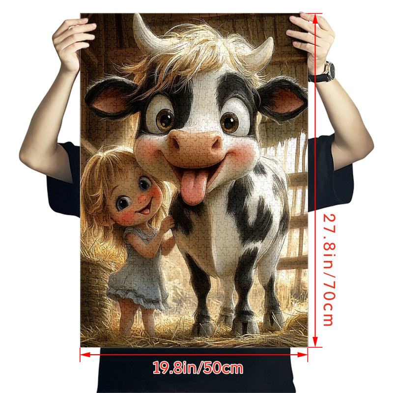 Girl and Cow Jigsaw Puzzle 1000 Pieces