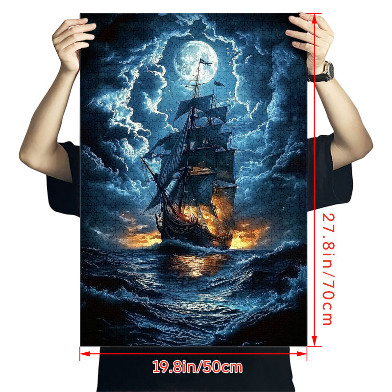 Moonlight sailboat Jigsaw Puzzle 1000 Pieces