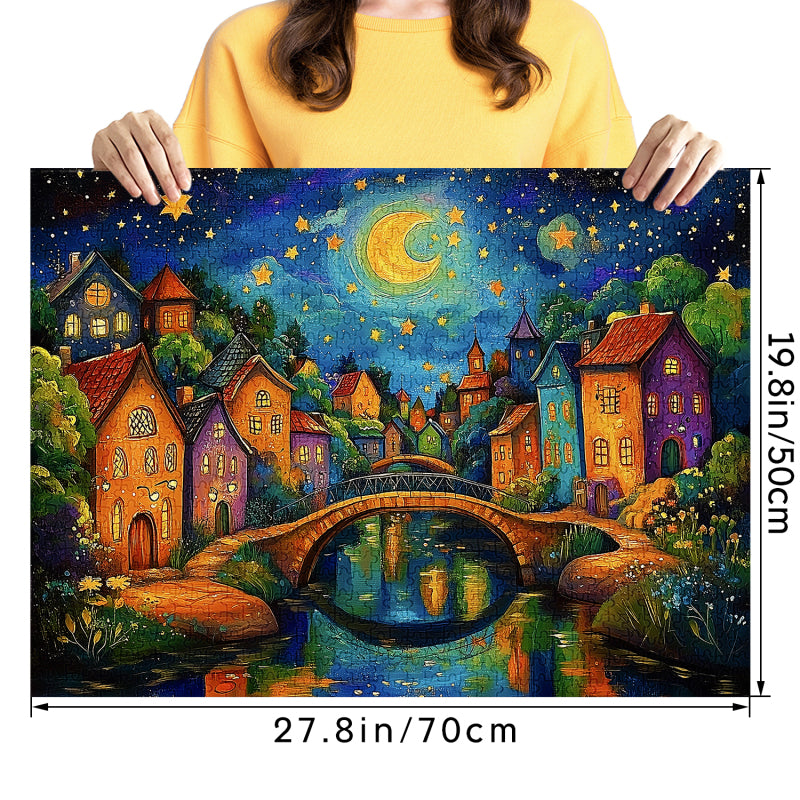 Small Town Starry Sky Jigsaw Puzzle 1000 Pieces