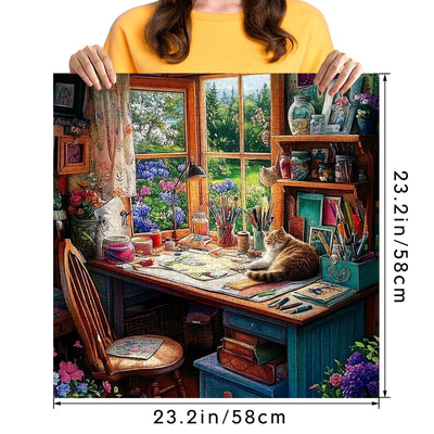 The sleeping cat at the desk Jigsaw Puzzle 1000 Pieces