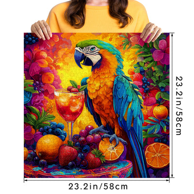 Parrot drinking juice Jigsaw Puzzle 1000 Pieces