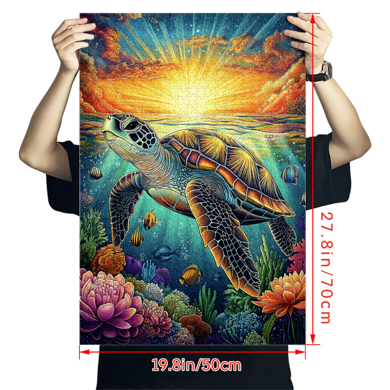 Sunset Turtle Jigsaw Puzzle 1000 Pieces