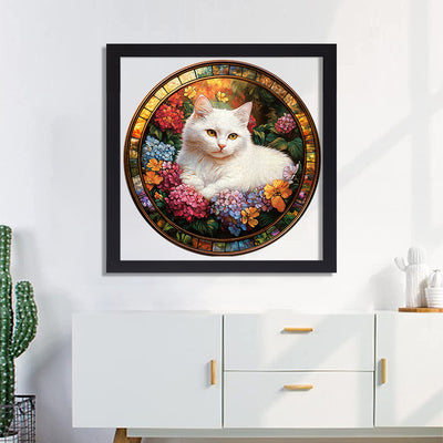 Melancholic White Cat 1000 Piece Jigsaw Puzzle for Adults