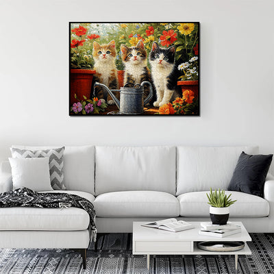 Three garden cats 1000 Piece Jigsaw Puzzle for Adults