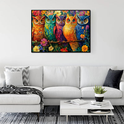 Five colored owl Jigsaw Puzzle 1000 Pieces