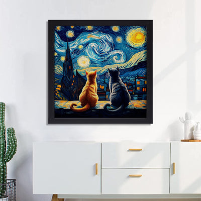 Starry Sky Couple Cat Jigsaw Puzzle 1000 Pieces