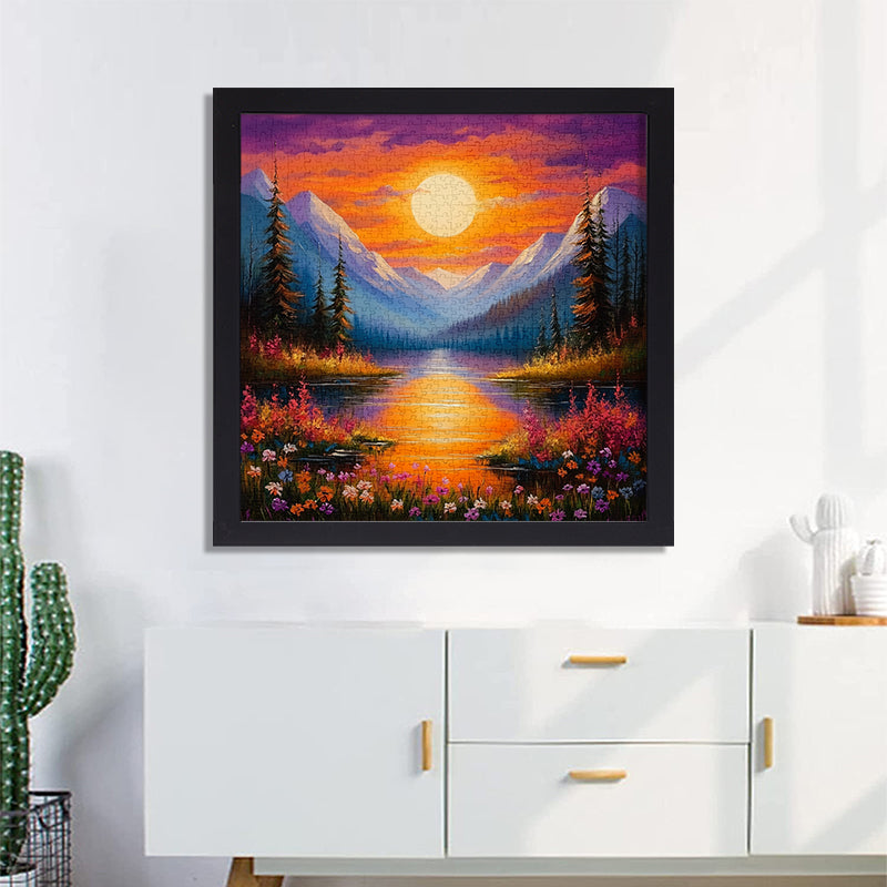 Sunset in the valley Jigsaw Puzzle 1000 Pieces