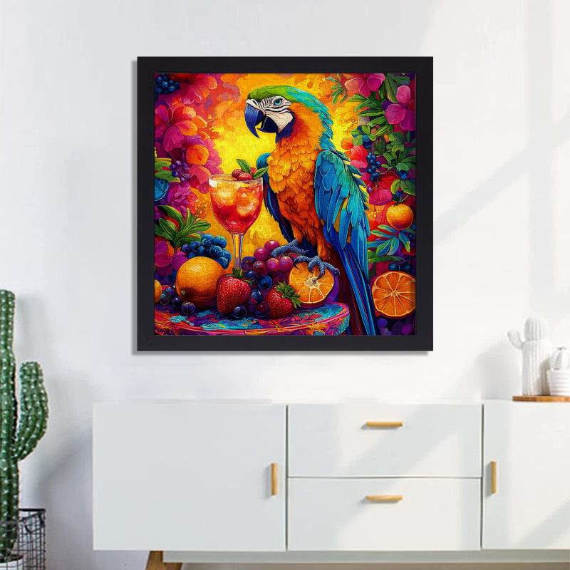 Parrot drinking juice Jigsaw Puzzle 1000 Pieces