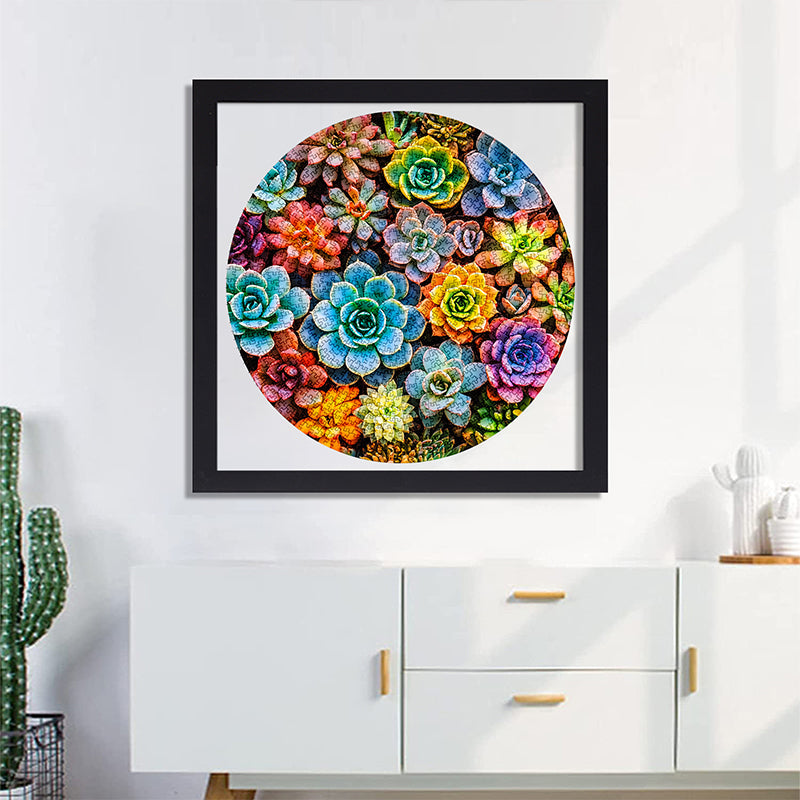 Round succulent Jigsaw Puzzle 1000 Pieces