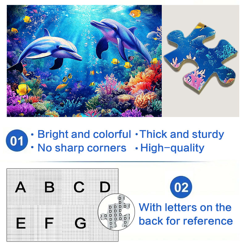 Two dolphins 1000 Piece Jigsaw Puzzle for Adults