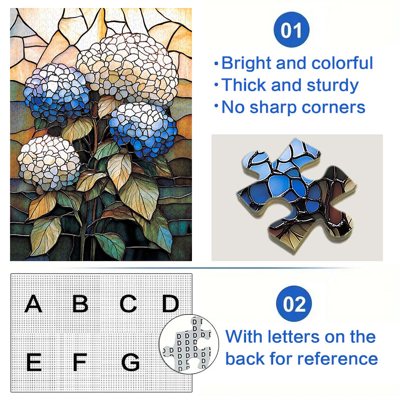 Glass hydrangea flower 1000 Piece Jigsaw Puzzle for Adults