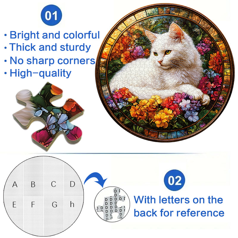 White Cat Ring 1000 Piece Jigsaw Puzzle for Adults