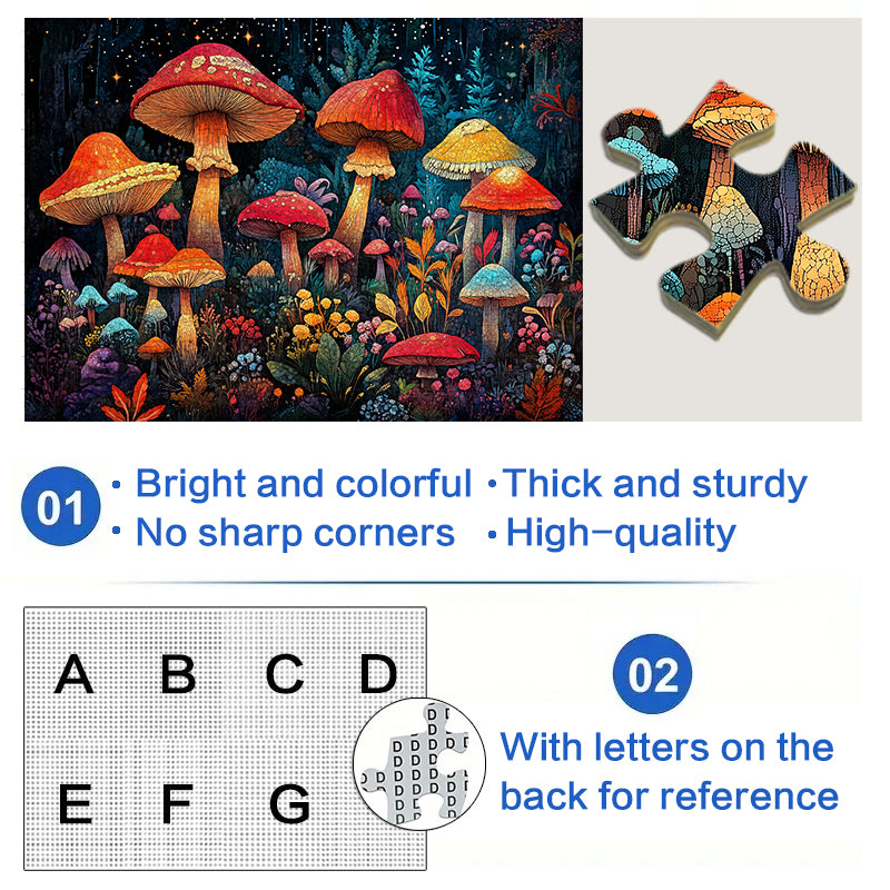 Starry Night Mushroom 1000 Piece Jigsaw Puzzle for Adults