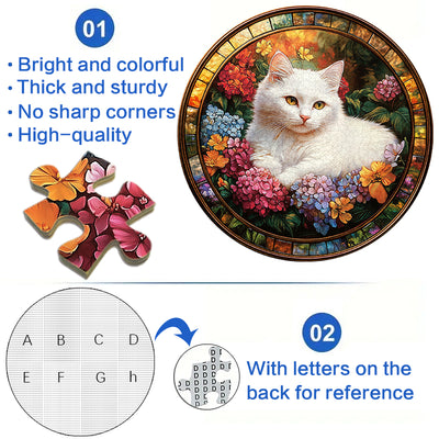 Melancholic White Cat 1000 Piece Jigsaw Puzzle for Adults