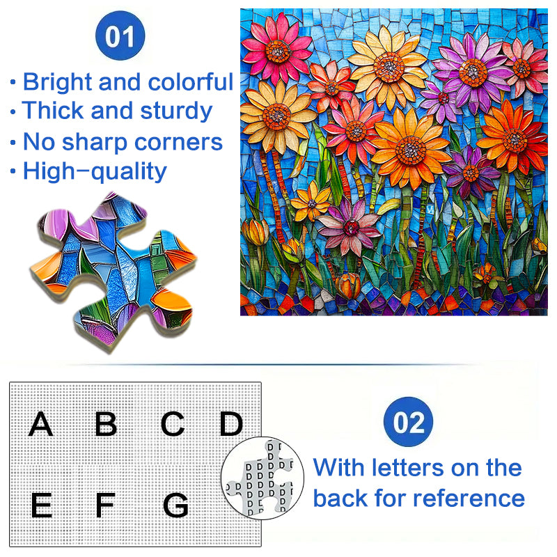 Mosaic flower 1000 Piece Jigsaw Puzzle for Adults