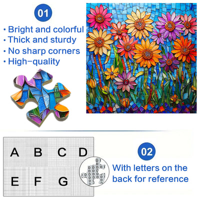 Mosaic flower 1000 Piece Jigsaw Puzzle for Adults