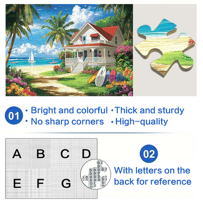 Beach Bungalow 1000 Piece Jigsaw Puzzle for Adults