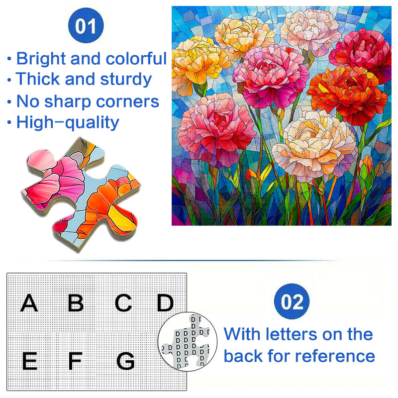 Colorful Carnations 1000 Piece Jigsaw Puzzle for Adults