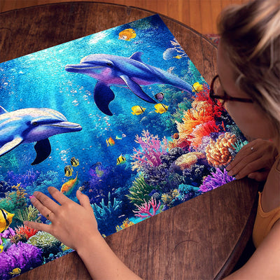 Two dolphins 1000 Piece Jigsaw Puzzle for Adults