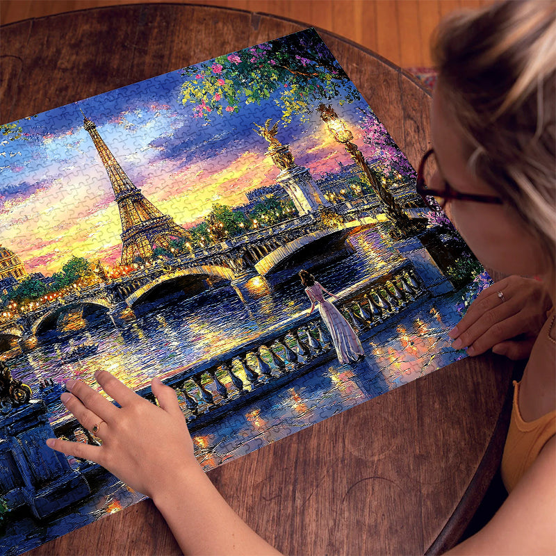 Paris Tower Sunset 1000 Piece Jigsaw Puzzle for Adults