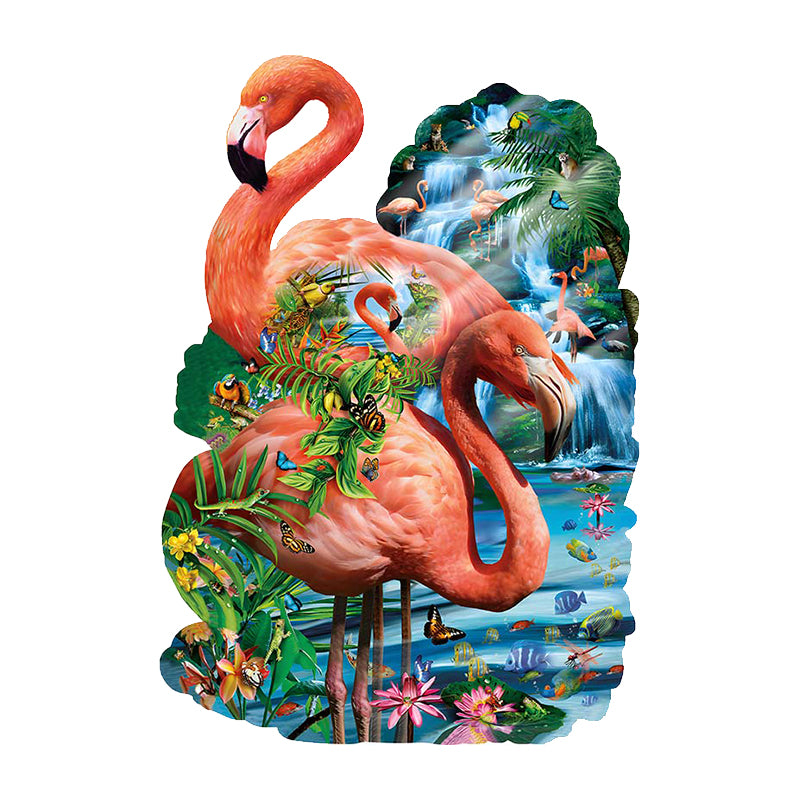 flamingo home Wooden Jigsaw Puzzle