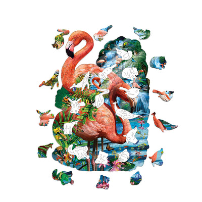 flamingo home Wooden Jigsaw Puzzle