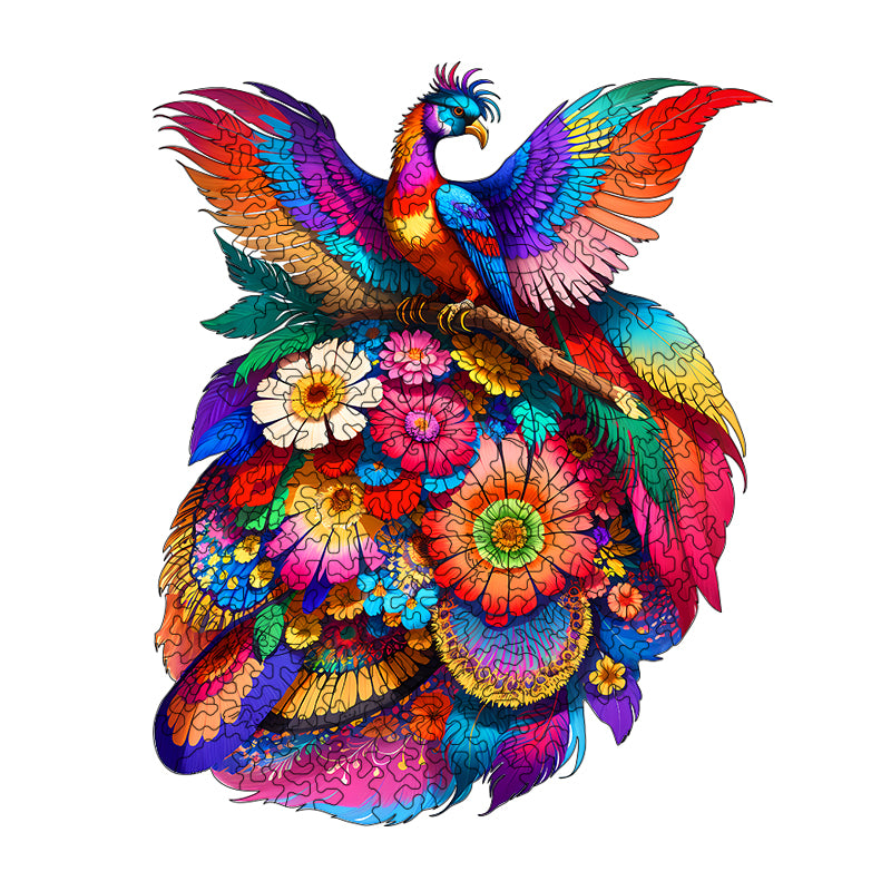 flower phoenix Wooden Jigsaw Puzzle