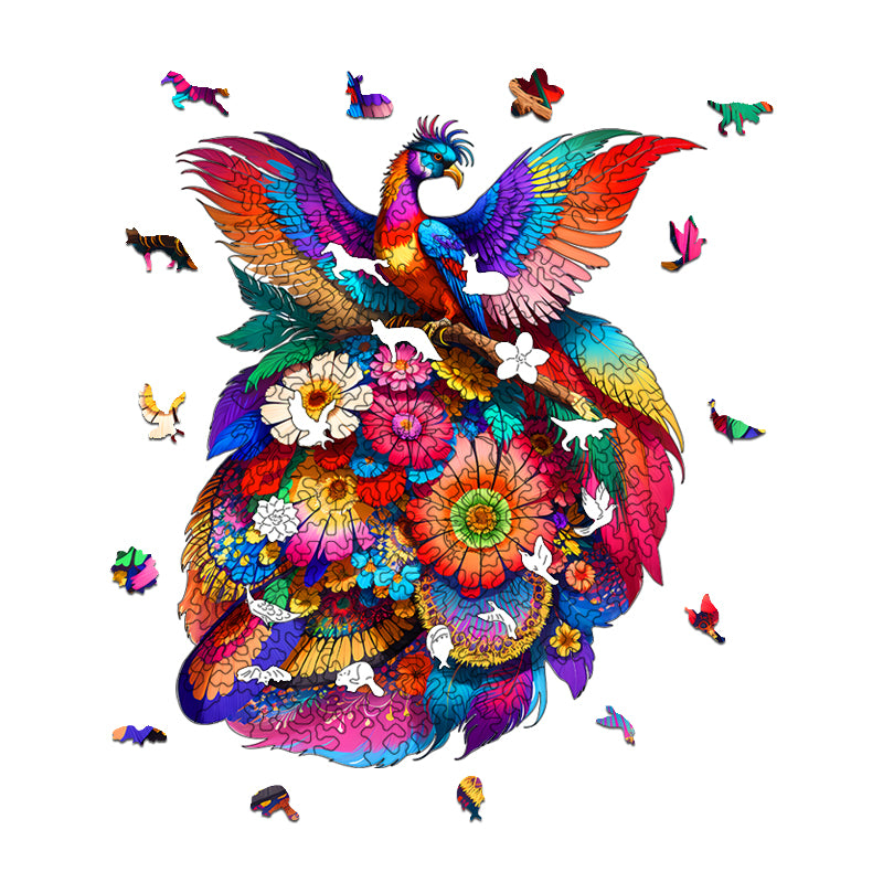 flower phoenix Wooden Jigsaw Puzzle