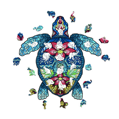 flower turtle Wooden Jigsaw Puzzle