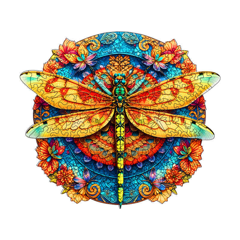 dragonfly disc Wooden Jigsaw Puzzle