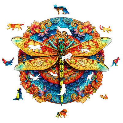 dragonfly disc Wooden Jigsaw Puzzle