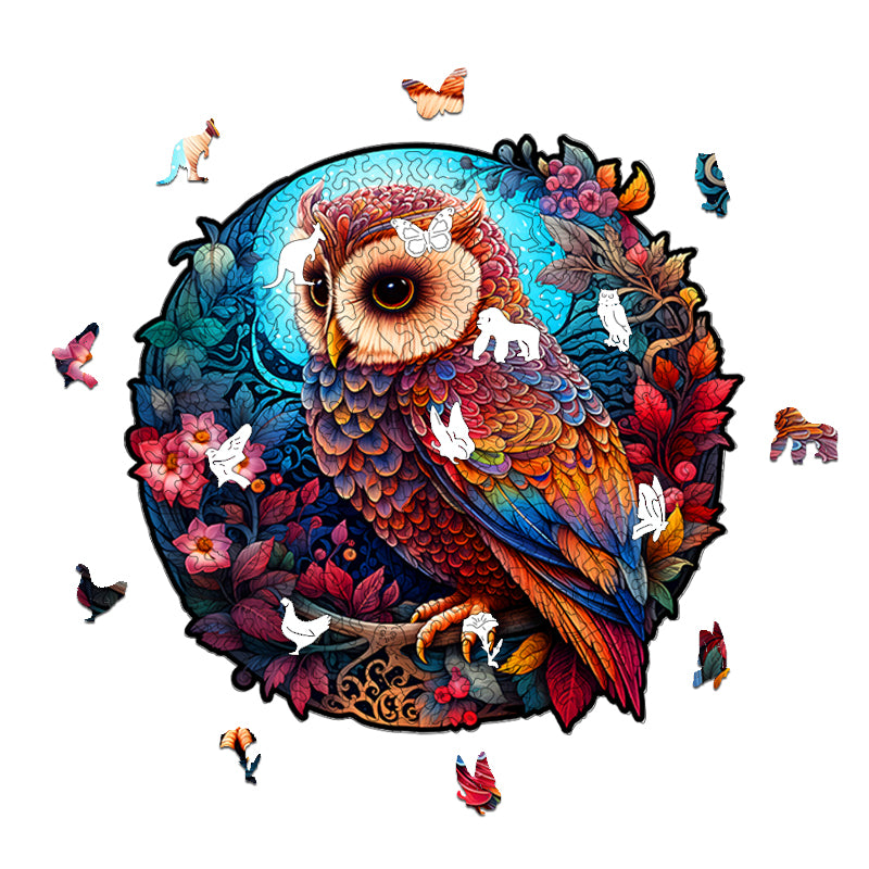 Colorful Owl Wooden Jigsaw Puzzle