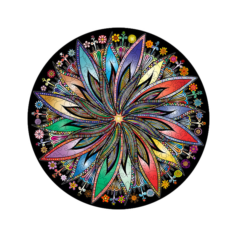 Colorful flower language mandala wooden animal puzzle adult children Christmas birthday gift