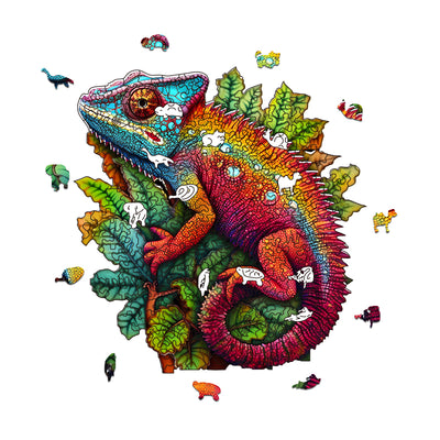 Leaf Chameleon Wooden Animal Puzzle Adult Children Christmas Birthday Gift