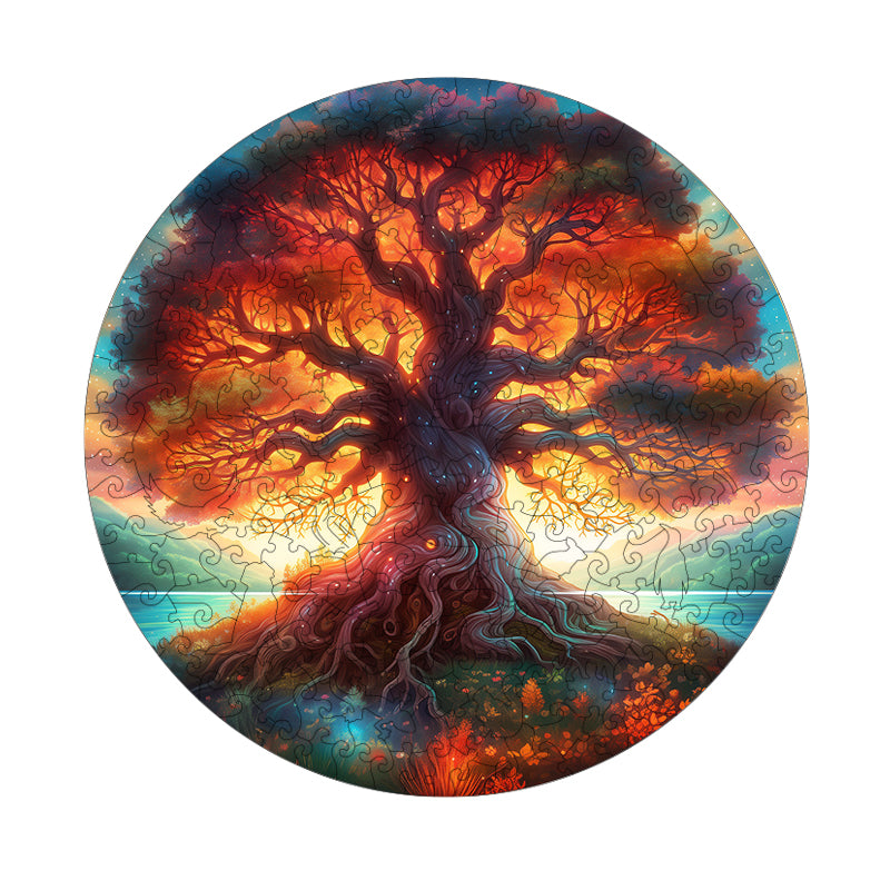 starlight dream tree Wooden Jigsaw Puzzle